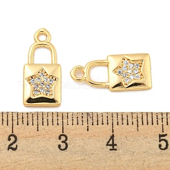 Brass Micro Pave Clear Cubic Zirconia Pendants&nbsp;KK-G492-03A-G