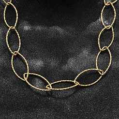 Ion Plating(IP) 304 Stainless Steel Horse Eye Link Chain Necklace for Men Women&nbsp;STAS-B039-02G