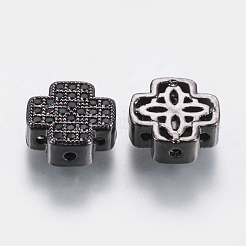 Brass Micro Pave Cubic Zirconia Pendants&nbsp;ZIRC-G132-42B