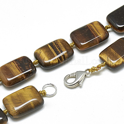 Natural Tiger Eye Beaded Necklaces&nbsp;NJEW-S398-14