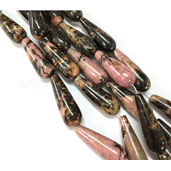 Natural Rhodonite Teardrop Beads Strands&nbsp;G-E329-28