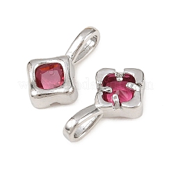 Brass Micro Pave Cubic Zirconia Pendants&nbsp;KK-H263-04P
