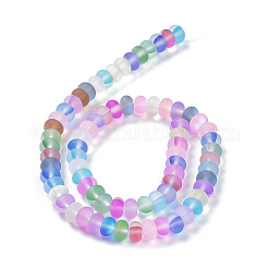 Frosted Transparent Glass Beads Strands&nbsp;FGLA-M002-01C