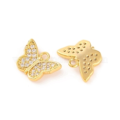Brass Micro Pave Clear Cubic Zirconia Pendants&nbsp;KK-U017-04G