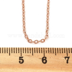 Brass Cable Chain Necklaces for Women&nbsp;NJEW-D302-48RG