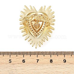 Brass Micro Pave Clear Cubic Zirconia Cuff Rings&nbsp;RJEW-P155-04C-G
