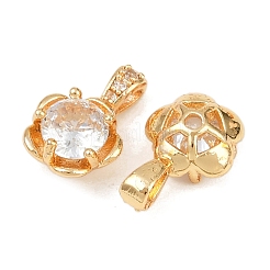 Brass Micro Pave Cubic Zirconia Charms&nbsp;KK-F906-01G