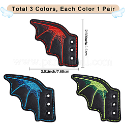 3 Pairs 3 Colors Halloween Imitation Leather Shoe Buckle for DIY Shoe Accessory&nbsp;AJEW-GF0011-81