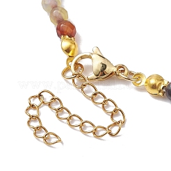 Faceted Round Natural Agate(Dyed & Heated) Beaded Necklaces for Women&nbsp;NJEW-JN04659