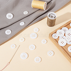42Pcs 4 Styles 4-Hole Natural Shell Buttons&nbsp;SHEL-BBC0001-16