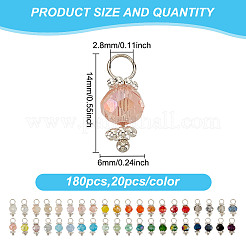 180Pcs 9 Colors Electroplate Glass Pendants&nbsp;PALLOY-GO00004