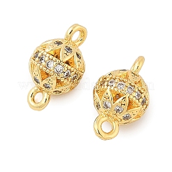 Brass Micro Pave Cubic Zirconia Connector Charms&nbsp;KK-U056-03G