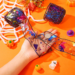 2 Rolls 2 Styles Halloween Theme Polyester Ribbons&nbsp;OCOR-TA0002-20