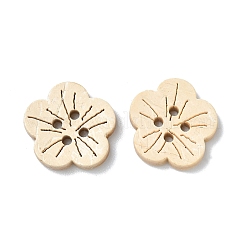 Carved 4-hole Basic Sewing Button in Flower Shape&nbsp;NNA0YYS