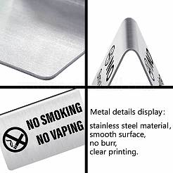 4Pcs Stainless Steel Hotel Resturant Table No Smoking Tent Sign&nbsp;DJEW-WH20124-003