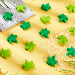 24Pcs 2 Colors Maple Leaf Silicone Focal Beads&nbsp;SIL-GO0001-06