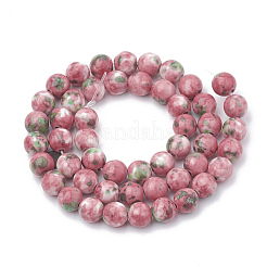 Dyed Natural Ocean White Jade Round Bead Strands&nbsp;G-R295-8mm-12