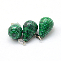 Teardrop Synthetic Malachite Pendants&nbsp;G-Q435-13