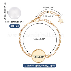 DIY Blank Dome Link Bracelet Maknig Kit&nbsp;DIY-NB0010-47B