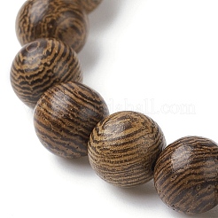 Natural Wood Round & Synthetic Turquoise Turtle Beaded Stretch Bracelet for Women&nbsp;BJEW-JB09699-06
