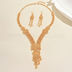 Luxury Vintage Alloy Heart Hollow Tassel Earrings & Necklaces Set for Women Wedding Party Dress&nbsp;HJ0822