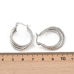 304 Stainless Steel Triple Twist Ring Stud Earrings&nbsp;EJEW-P324-09P