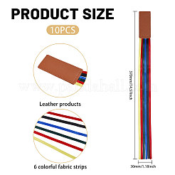 10Pcs PU Leather Bookmarks&nbsp;AJEW-GL0003-03