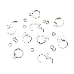 Brass Huggie Hoop Earring Findings & Open Jump Rings&nbsp;KK-TA0007-84A-P