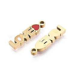 304 Stainless Steel & Enamel Word Love Pendants&nbsp;STAS-T073-20G