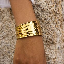 Minimalist Hammered 304 Stainless Steel Cuff Bangles&nbsp;PQ4514