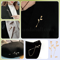 20Pcs Zinc Alloy Brooch Pins&nbsp;JEWB-PH0001-83G