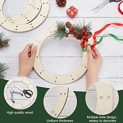 8Pcs Wreath Frames for Crafts&nbsp;WOOD-FG0001-35