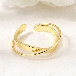 Brass Cuff Open Rings&nbsp;RJEW-D345-02G