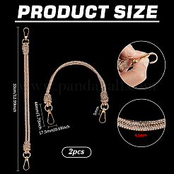 2Pcs Glass Rhinestone Rubber Cord Bag Handles&nbsp;FIND-PH0059-68A