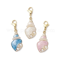 Conch Alloy Enamel Pendants Decorations&nbsp;HJEW-JM04105