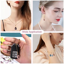 30Pcs 5 Colors Rack Plating Golden Tone Alloy Pendants&nbsp;ENAM-SZ0004-06