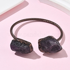 Natural Amethyst Beads Cuff Bangles&nbsp;BJEW-Q070-02R-02