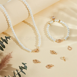 6Pcs Brass Micro Pave Clear Cubic Zirconia Fold Over Clasps&nbsp;KK-BC0015-10KCG