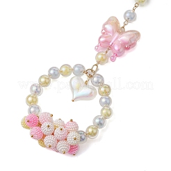Acrylic Butterfly Heart Pendant Decorations&nbsp;HJEW-JM02000
