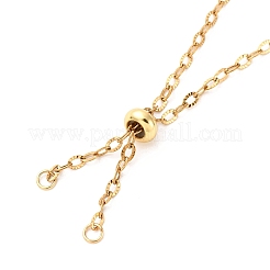 Adjustable 304 Stainless Steel Textured Cable Chains Slider Necklaces Making&nbsp;AJEW-JB01395