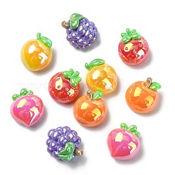 40Pcs 5 Styles UV Plating Opaque Resin Cabochons&nbsp;RESI-CJ0005-13