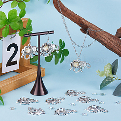 DIY Blank Dome Elephant Pendant Making Kit&nbsp;DIY-SC0022-08