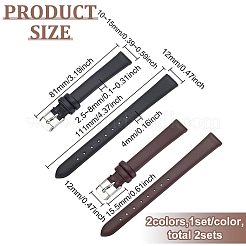 2 Sets 2 Colors Leather Textured Watch Bands&nbsp;AJEW-FG0003-83