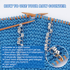 Cube with Number Acrylic Pendant Knitting Row Counter Chains&nbsp;HJEW-AB00469