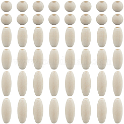 300Pcs 3 Style Natural Unfinished Wood Beads&nbsp;WOOD-SP0001-53