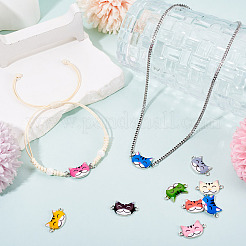 12Pcs 12 Colors Alloy Enamel Kitten Connector Charms&nbsp;FIND-TA0008-95