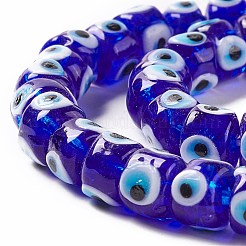 Handmade Evil Eye Lampwork Beads Strands&nbsp;LAMP-F024-01B-01