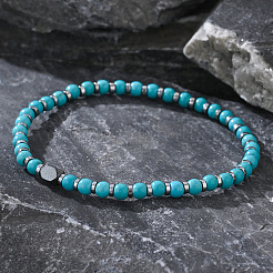 Natural Turquoise Beads Stretch Bracelets for Men&nbsp;NU7993