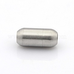 Tarnish Resistant 304 Stainless Steel Matte Surface Magnetic Clasps with Glue-in Ends&nbsp;STAS-O042-C-24
