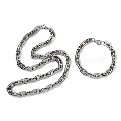 201 Stainless Steel Chain Necklaces & Chain Bracelets&nbsp;SJEW-G087-03P